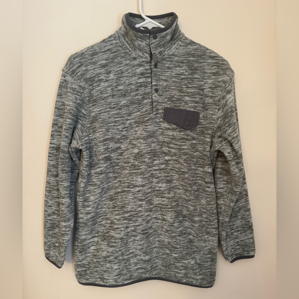 Properly Tied Boys Nova Fleece Pullover Grey NWT Size Youth Large YL Preppy